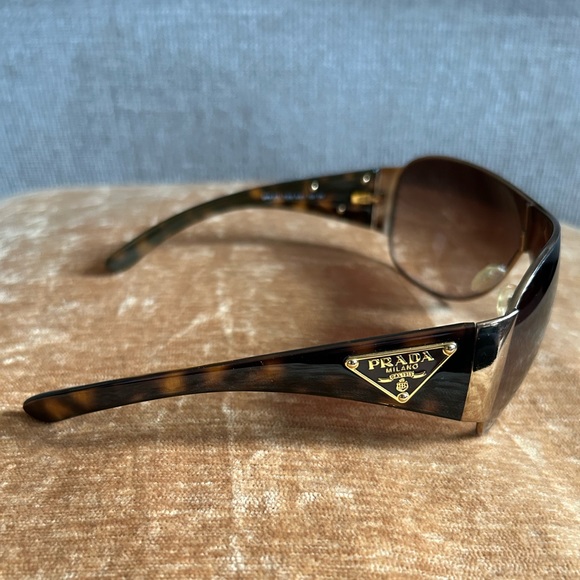 Prada Shield Tortoiseshell Sunglasses - Picture 3 of 16